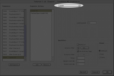 the Action pop up menu